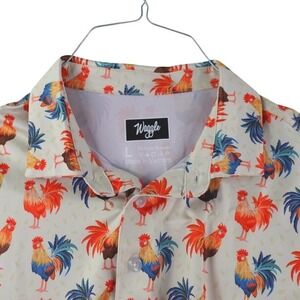 Waggle Golf Polo Shirt Mens Large Cocky Rooster Golf Performance Farm
